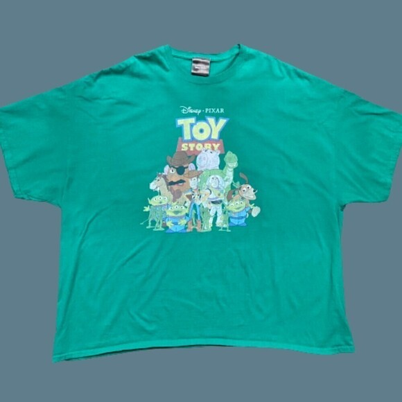 Disney Other - Disney Big & Tall Vintage 1995 Toy Story Pixar Green Cotton Tee T-Shirt Mens 5XL